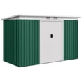 thumbnail image 1 of Outsunny 9'x4' Garden Storage Shed Galvanized Steel Tool House, Dark Green, 1 of 10