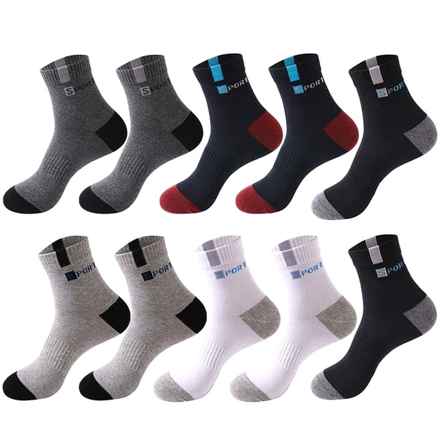 Men Winter Socks Breathable 10 Pairs Simple Crew Socks Casual Socks Cotton Socks