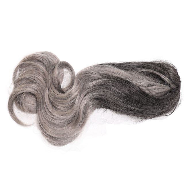 Hair Curly , Adjustable Black Gray Gradient Synthetic Loose Wavy Glueless For Lady For Daily