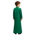 thumbnail image 2 of Moggemol Garçons Tunique Maxi à Manches Longues Dubai Traditionnel Satin Soyeux Faux Fendu Robe Vert Foncé 12, 2 of 7
