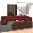 thumbnail image 1 of vidaXL 14 Piece Garden Lounge Set with Cushions Brown Poly Rattan, 1 of 5