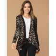 thumbnail image 4 of INSPIRE CHIC Cardigan Léger pour Femmes d'Halloween à Manches Longues, Ouvert à l'Avant, Ourlet Asymétrique, Brun Moyen, 4 of 6