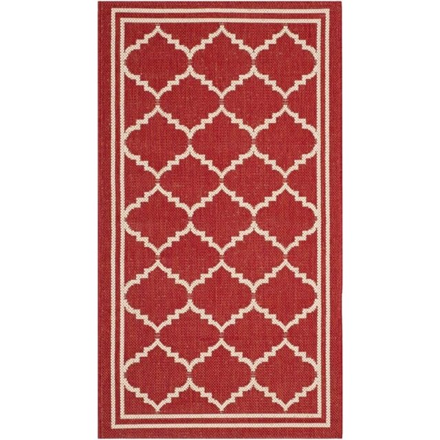 Safavieh Courtyard Tapis Rouge Intérieur Extérieur - 2 Pieds7 Pouces x 5 Pieds