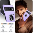 thumbnail image 3 of KOMI for Google Pixel 7 Pro Case, Slim Fit Case for Pixel 7 Pro with Ring Holder Kickstand,[Military Grade Drop Tested] Dual Layer Shockproof Protective Phone Case for Pixel 7 Pro 6.7", Purple, 3 of 5