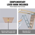 thumbnail image 4 of KFFKFF Attic Steps, 350-lb Weight Limit, 22.5" x 63", Versatile Aluminum Extendable Design, Easy to Carry, Suitable for 9.5'-12' Ceilings, Simplifies Attic Entry, 4 of 9