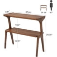 thumbnail image 2 of Tribesigns Narrow End Table Solid Wood Legs,Long Bedside Table for Bedroom, Small Spaces, Rustic Brown, 2 of 5