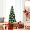 thumbnail image 1 of Gymax 5ft Snow Flocked Pencil Christmas Tree Classic Realistic PVC Needles w/ Pine Cones, 1 of 10