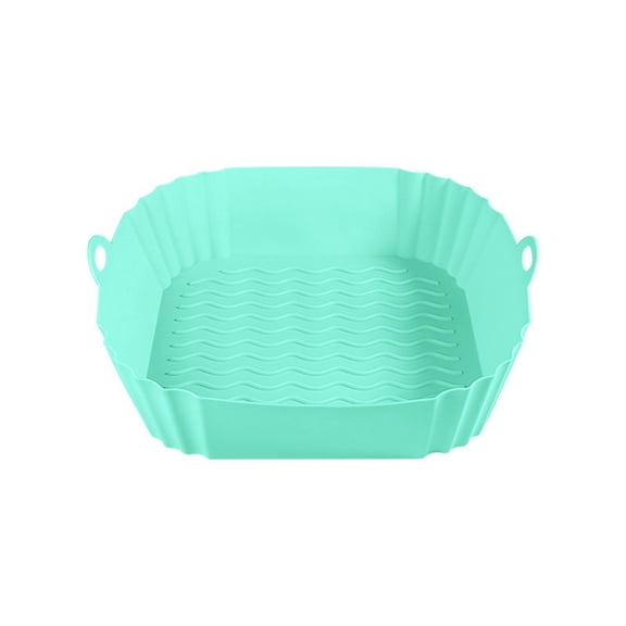 Plateau de Cuisson en Silicone pour Friteuse à Air Chaud, Carré, Antiadhésif et Résistant à la Chaleur, avec Poignées, pour Four, Micro-Ondes, Cuiseur Vapeur, Accessoire de Cuisine Réutilisable