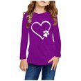 thumbnail image 1 of RXIRUCGD Chemises à Manches Longues pour Filles, Col Rond Mignon, Blouses Décontractées Élégantes (Violet, Taille : 5 Ans), 1 of 5