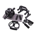 thumbnail image 1 of Lipstore 7 Piece Ab Workout Roller Wheel Kit Complete Accessory Fitness Equipment Set Black, 1 of 8