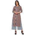 thumbnail image 2 of Moomaya Ensemble Décontracté en Viscose Style Santoon pour Femmes, Ensemble Palazzo 2 Pcs, Robe, Tenue Ethnique, 2 of 5