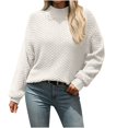 thumbnail image 1 of Timegard Womens Tops Turlteneck Long Sleeve Pullover Fall Winter Casual Solid Color Loose Blouse Tops, 1 of 2