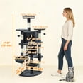thumbnail image 3 of PawHut 62" Cat Tree, Multi-Level Cat Tower with Scratching Post, Dark Grey, 3 of 10
