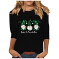 thumbnail image 2 of Meichang Hauts à Manches 3/4 pour Femmes en Liquidation, T-Shirts de la Saint-Patrick Verts à Imprimé Trèfle à Quatre Feuilles, T-Shirts Décontractés à Col Rond, Hauts Porte-Bonheur, T-Shirts de la Saint-Patrick en Liquidation, 2 of 4