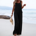 thumbnail image 4 of TIMIFIS Combinaison d'Été pour Femme Décontractée Ample Longue Salopette Pantalon Jambe Grand Combinaison Ample Polyester avec Poche Combishorts sur, 4 of 6