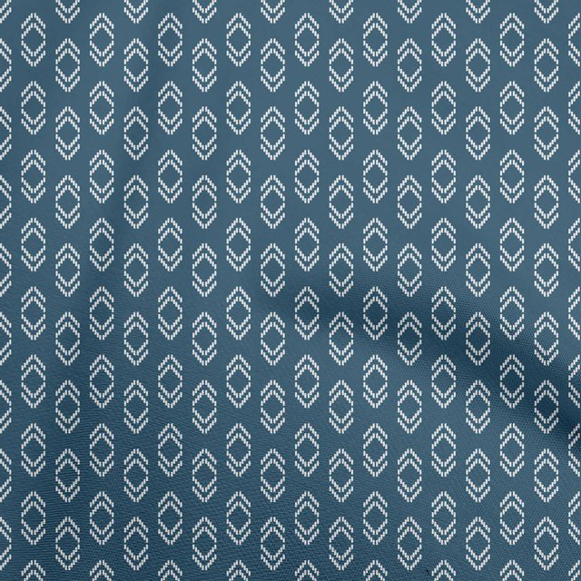 oneOone Georgette Viscose Teal Blue Fabric Asian Ikat Craft Projects Decor Fabric Printed By The Yard 42 Inch Wide