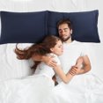 thumbnail image 4 of Microfiber Pillowcases 2 Pcs with Embroidery Zipper Closure Navy Travel, 4 of 7
