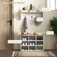 thumbnail image 3 of CoSoTower 2-in-1 Hall Tree, 5-Hook Coat Rack Shoe Bench Set w/ Bench and Shoe Storage for Entryway, Hallway, White, 3 of 7