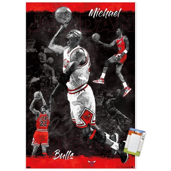 Michael Jordan - Sketch Wall Poster, 22.375" x 34" Framed