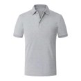 thumbnail image 1 of UKAP Man Shirt Lapel Collared Polo Top Two Buttons Soft Spring Blouse Sichuan Shirt Black Label-gray Gray XL, 1 of 2