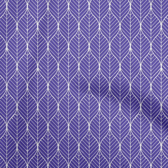 oneOone Rayon Purplish Blue Fabric Geometric Ogee Sewing Material Print Fabric by The Yard 56 Inch Wide