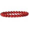 thumbnail image 1 of Dyed Red Coral Gemstone 8mm Round Beads Stretch Bracelet 7 Inch, 1 of 2