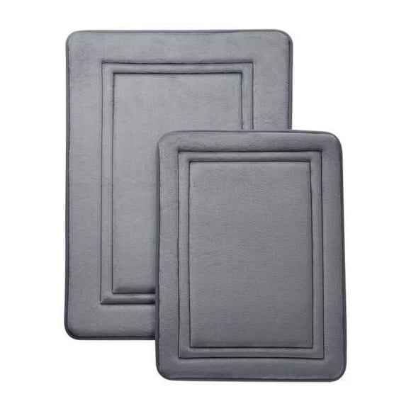 Mainstays Memory Foam Bath Mat Set Grey
