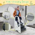 thumbnail image 4 of Toddler Step Stool for Bathroom Sink Adjustable Kids 3 Step Stool with Handles and Safety Non-Slip Pads Toddler Kitchen Stool Hel, 4 of 6