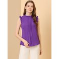 thumbnail image 3 of INSPIRE CHIC Blouse Sans Manches pour Femme, à Volants, Plissée, Blouse CHIC pour le Travail, m Violet Foncé, 3 of 6