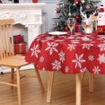 thumbnail image 1 of Nappe de Noël 60 Pouces, Nappe Ronde Extérieure d'Hiver Décorations de Noël Décoration de Table Couvre-Table de Salle à Manger, Ferme Noël Flocon de Neige Rouge pour Banquet Fête Cuisine Salle à Manger, 1 of 6