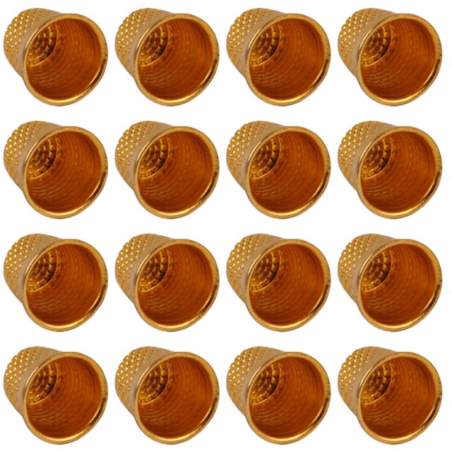 50pcs Useful Sewing Thimble Sewing Protective Supplies DIY Crafts Tools Sewing Accessory for Home Shop Store (Golden)