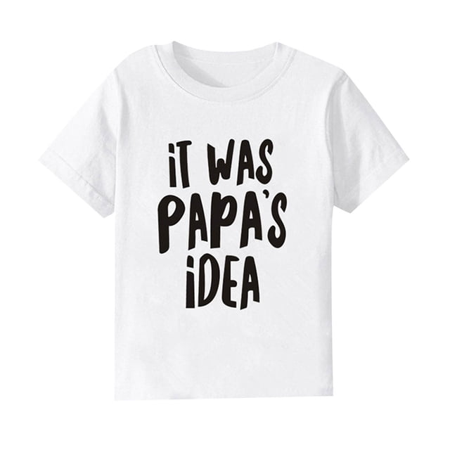 TZEWGL Cute Shirt For Child Letter Print Short Sleeve Crew Neck Clothes For Infnants size 4-6T