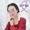 thumbnail image 2 of kurtrusly Hair Curling Rod Ribbon Heatless Foam Hair Roller Clip Reusable Portable Wrap Headband, Purple, 2 of 8