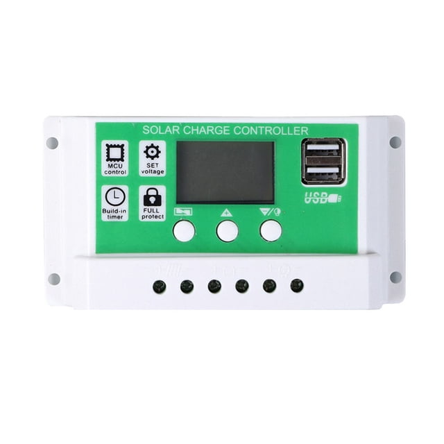 Labymos Contrôleur Solaire 40A 12/24V PWM Contrôleur de Panneau Solaire Régulateur Intelligent avec Double Port USB Réglage de la Minuterie d'Affichage LCD