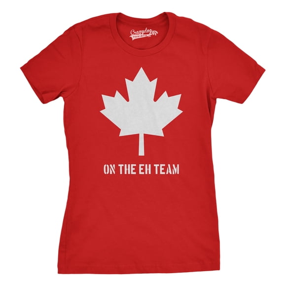 Womens Eh Team Canada T shirt Funny Canadian Shirts Novelty T shirt Hilarious (Red) - M