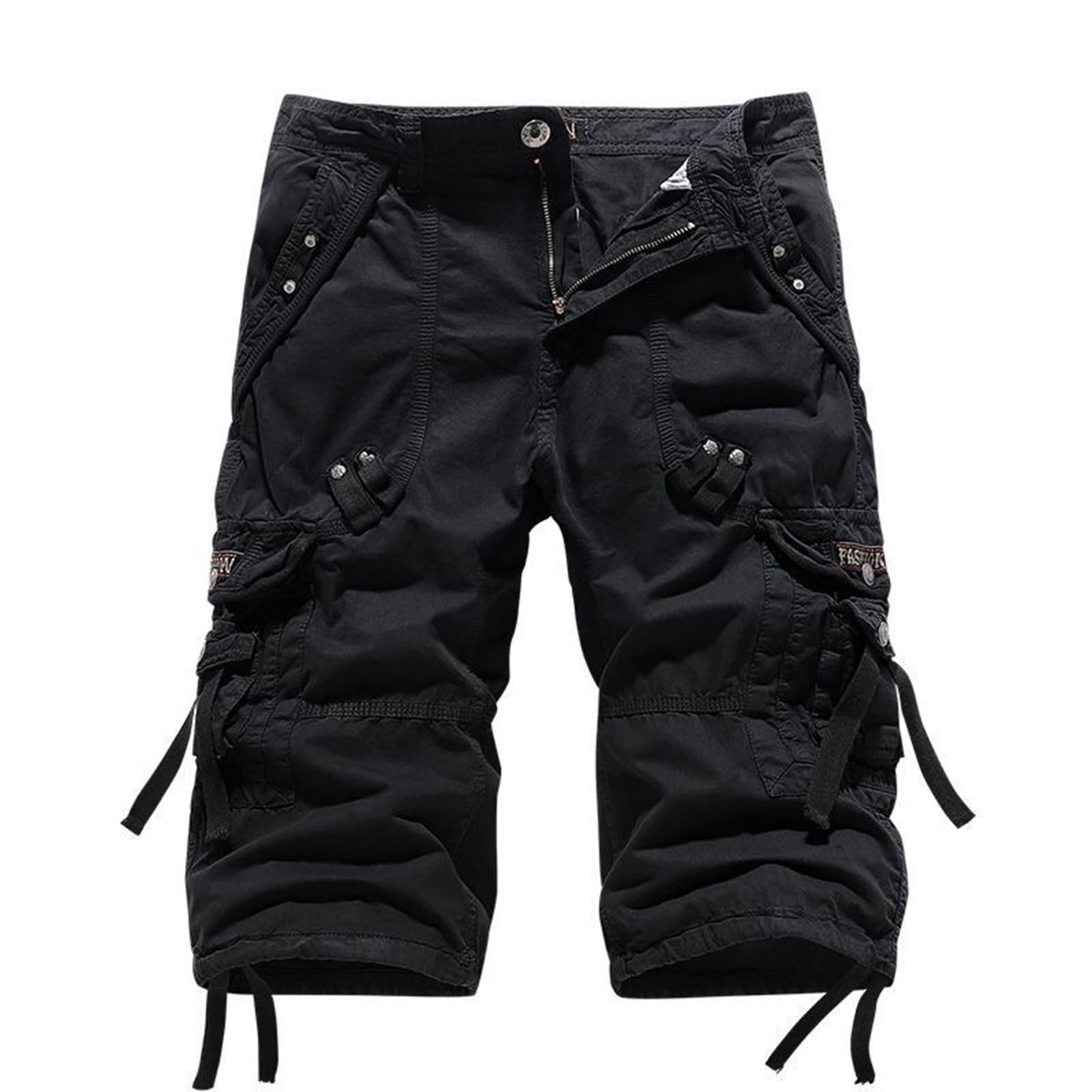 Topllc Mens Shorts, Men Pants Men's Plus Size Cargo Shorts Multi-Pockets Relaxed Summer Beach Shorts Pants