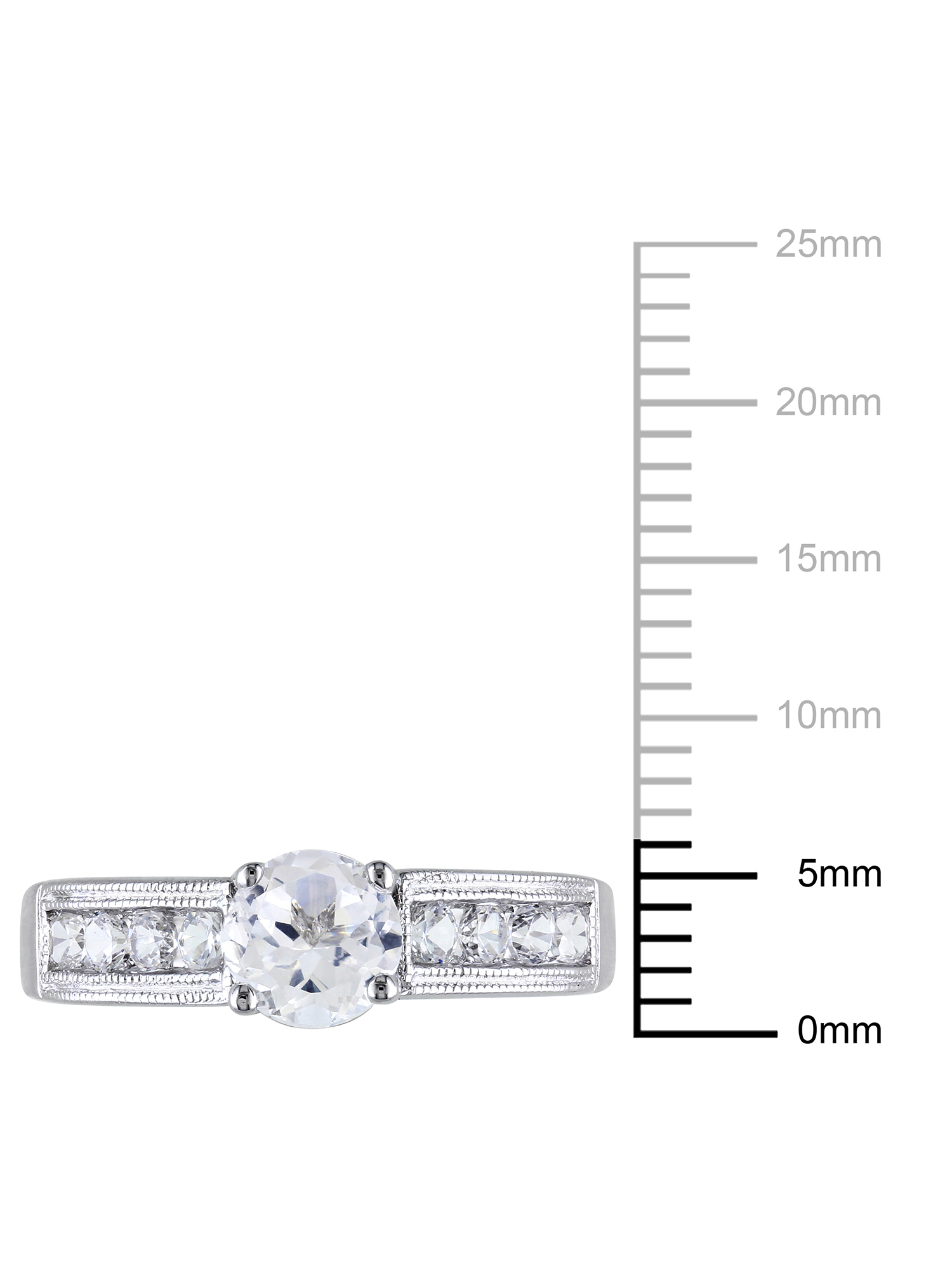Bague de fiançailles Miabella en saphir blanc synthétique 1.50 carat et argent sterling