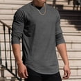 thumbnail image 4 of RXIRUCGD Haut Décontracté pour Hommes, Col Rond en Tricot, Faux Haut de Sport Décontracté, Manches Longues, Col Rond, Gris Foncé, Taille : 2TG, 4 of 8