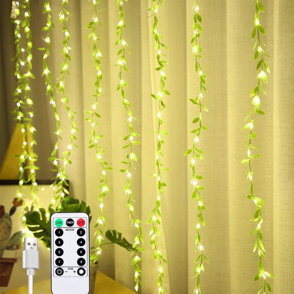 Clearance Tyidzon Christmas Decorations Curtain Lights USB Powered Hanging LED Lights with Remote Control for Bedroom Wedding Party Indoor Decor Green