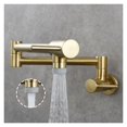 thumbnail image 1 of Brass Chrome Kitchen Faucet Dual Handle Kitchen Tap Wall Mounted Folding Double Handle Single Cold Water Tap ,bar Laundry RV Farmhouse, 1 of 5