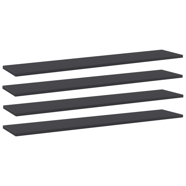 vidaXL Bookshelf Boards 4 pcs Grey 100x20x1.5 cm Engineered Wood