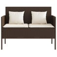 thumbnail image 2 of vidaXL Banc de Jardin avec Coussins en Rotin Poly Brun, 2 of 5