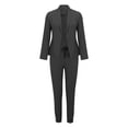 thumbnail image 4 of Cathalem Ensemble 2 Pcs pour Femme Décontracté Taille Haute avec Pantalon, Gris Foncé TG, 4 of 5