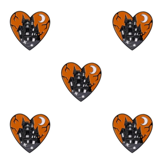 Maytalsory Exquisite And Fashionable Halloween Enamel Pin Brooch Gift For Gothic Jewelry Enthusiasts castle 5Set