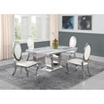 thumbnail image 2 of White Marble 5 piece Dining Set with Silver Stainless Steel Base, 2 of 4