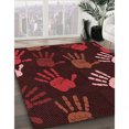 thumbnail image 3 of Ahgly Company Tapis Rectangulaire Intérieur Lavable en Machine Rouge Brique, 2 Pieds x 3 Pieds, 3 of 7