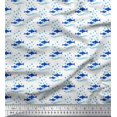 thumbnail image 1 of Soimoi polyester Crepe Fabric Waves,Bubbles & Fish Ocean Decor Fabric Printed Yard 52 Inch Wide, 1 of 3