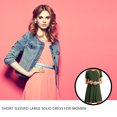 thumbnail image 5 of Robe Femme en Polyester Couleur Unie Col Rond Décontractée Ample Robes Intérieur Extérieur Voyage Vêtements Festival Cadeaux d'Anniversaire Vert P, 5 of 5
