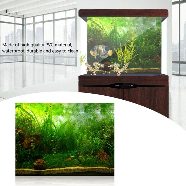 Rdeghly Water Grass Style Aquarium Fish Tank Background Poster PVC Adhesive Decor Paper, Fish Tank Background Paper, Fish Tank Decoration Poster