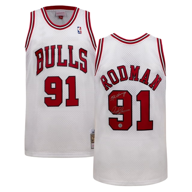 Dennis Rodman Signed Chicago Basketball Throwback Jersey